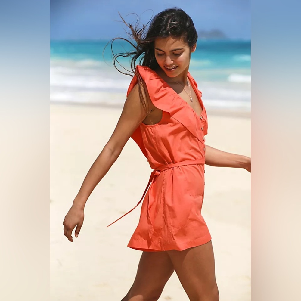 Free People Orange Jumpsuit
